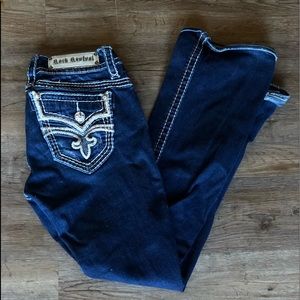 Dark Wash Rock Revival Easy Boot Cut Jeans